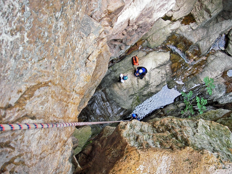 Discesa del canyon di Dardu a Piana, Corsica