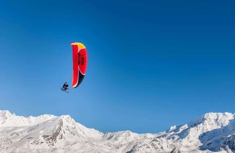 Parapendio tandem invernale sulla Val Thorens